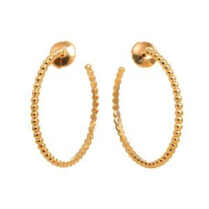 Van Cleef Arpe Perlee Hoop SM Earrings Pierced 18K Pink Gold 750 90286055